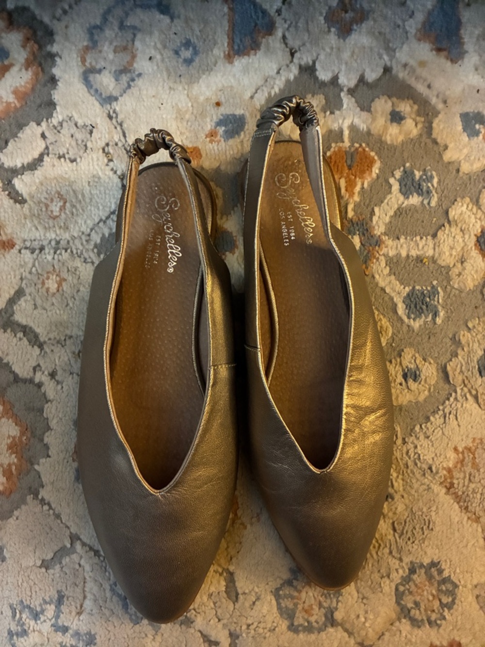 Seychelles Metallic Brown Pointed Slingback Flats